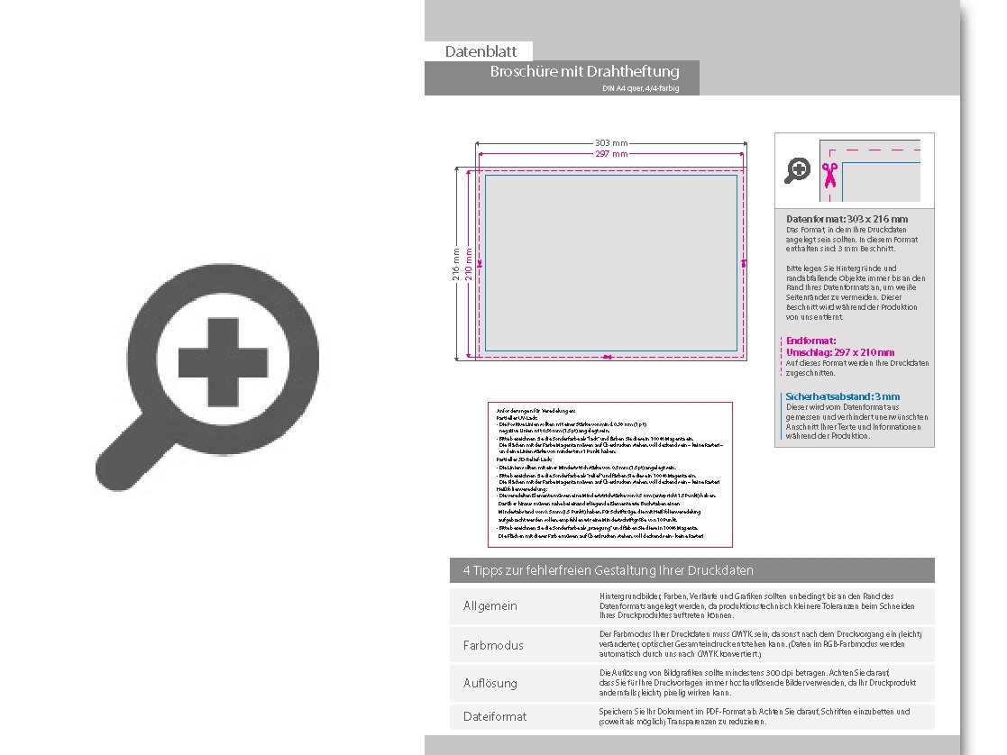 Product Bild brosch__re_mit_drahtheftung__endformat_din_a4_quer__108-seitig